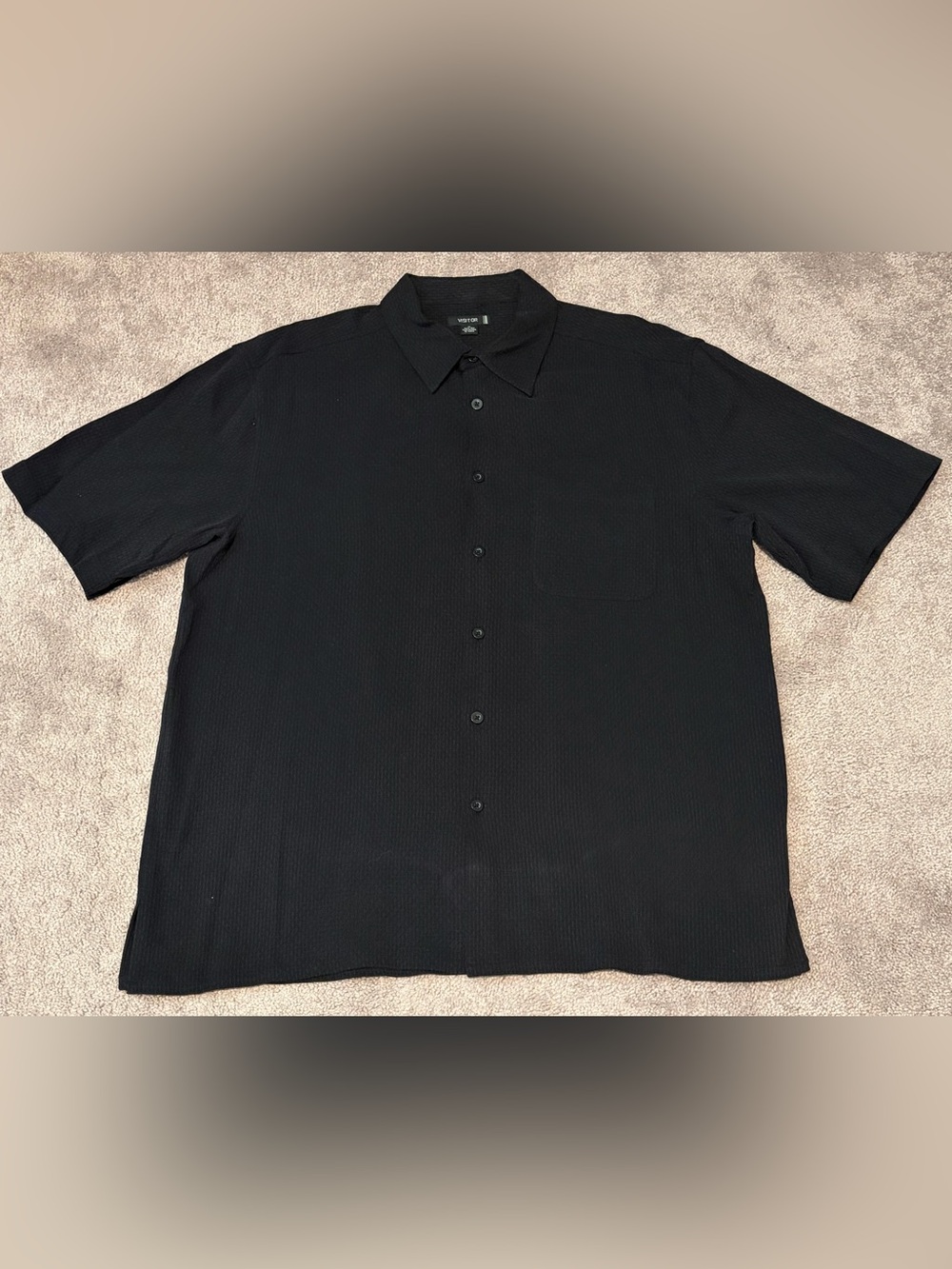 Visitor Men’s Black 100% Silk Button Down Shirt Size XL VTG Y2K
